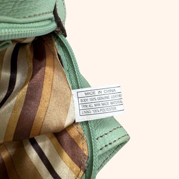 Clarks Mint Green Double Buckle Pebble Leather Shoulder Bag - Picture 10 of 11